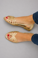 Aurelia-Metallic Cage Sandals