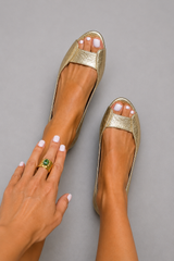 Maribel-Braided Gold Sandals