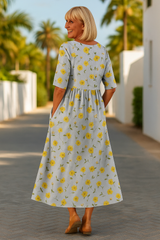 Elarisse - Botanical Charm Midi Dress