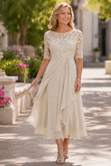 Elowara – Lace Elegance Midi Dress