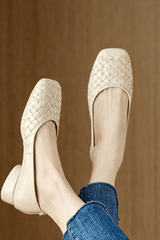 Velmira - Woven Leather Pumps