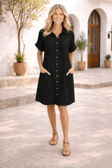 Calira – Casual Button-Front Shirt Dress