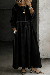 Delphine - Denim-Look Maxi Dress