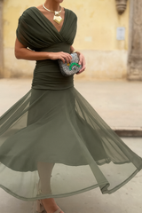 Women's Elegant Mesh Boutonniere Dress