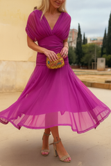 Women's Elegant Mesh Boutonniere Dress