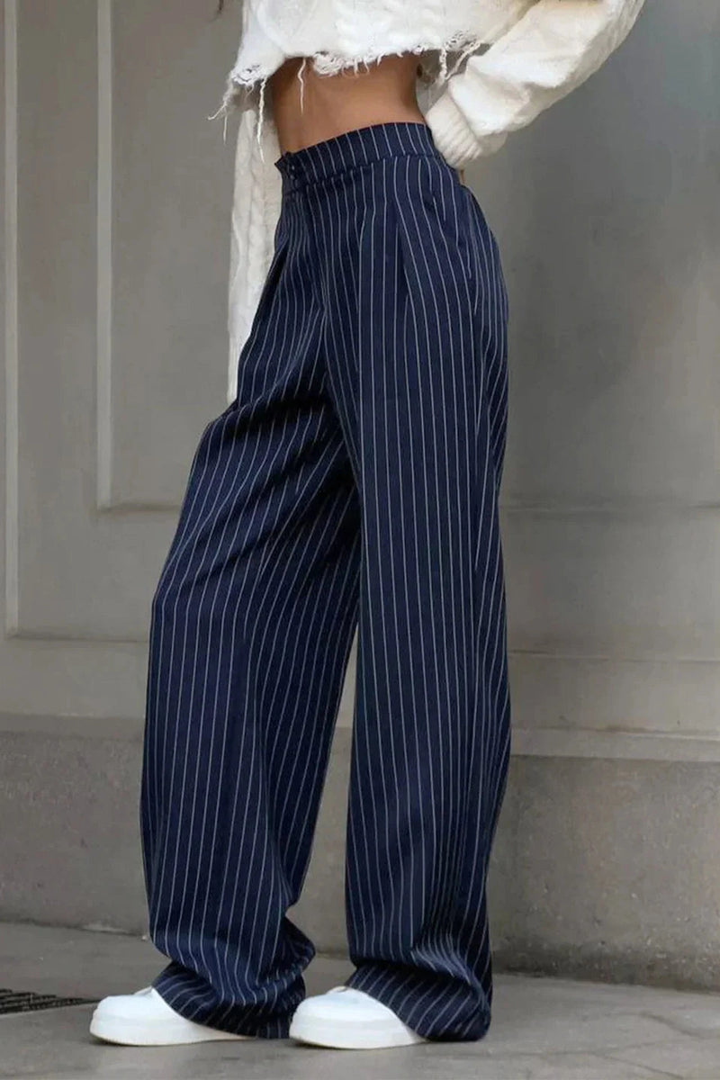 Pinstripe Wide Leg Pants