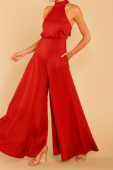 The Luxe Motion – Halter Satin Jumpsuit