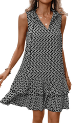 Selina – Printed Ruffle Shift Dress