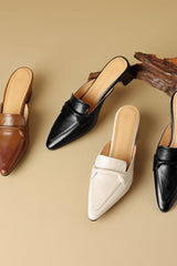 Cavelle - Leather Mule Pumps