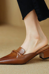 Cavelle - Leather Mule Pumps