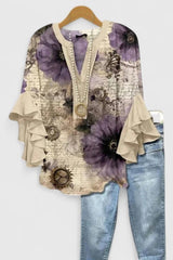 Arlisse – Bohemian Print Ruffle Blouse