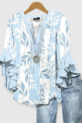 Arlisse – Bohemian Print Ruffle Blouse