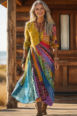 Zahara – Bohemian Patchwork Maxi Dress