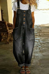 Elowen - Casual Denim Dungaree Jumpsuit