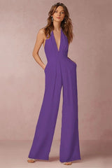 The Lounge Allure – Draped Halter Jumpsuit