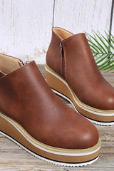 Bronvera - Sleek Wedge Ankle Boots