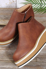 Bronvera - Sleek Wedge Ankle Boots