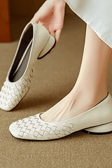 Velmira - Woven Leather Pumps