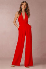 The Lounge Allure – Draped Halter Jumpsuit