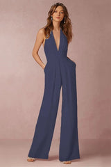 The Lounge Allure – Draped Halter Jumpsuit