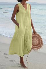 Coralie – Pure Cotton Coastal Maxi Dress