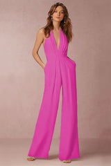 The Lounge Allure – Draped Halter Jumpsuit