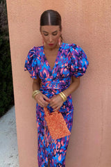 Zarelle – Vibrant Ruffle Midi Dress