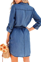 Ruby – Belted Denim Shirt Mini Dress