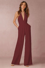 The Lounge Allure – Draped Halter Jumpsuit