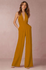 The Lounge Allure – Draped Halter Jumpsuit