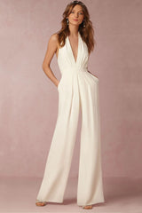 The Lounge Allure – Draped Halter Jumpsuit