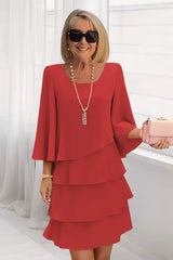 Celinara - Elegant Layered Chiffon Dress