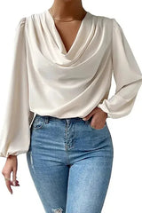 The Liora Blouse – Draped Neck Everyday Essential