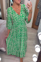 Elara – Elegant Floral Midi Dress