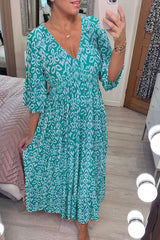 Elara – Elegant Floral Midi Dress