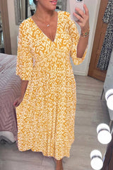 Elara – Elegant Floral Midi Dress