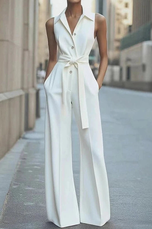 The Street Smart – Collared Belted Jumpsuit
