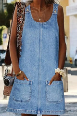 Marlowe - Casual Denim Pocket Dress
