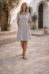 Calira – Casual Button-Front Shirt Dress