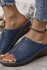 Aurielle - Metallic Comfort Wedge Sandals