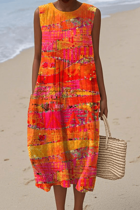 The Sunset Mosaic – Sleeveless Dress