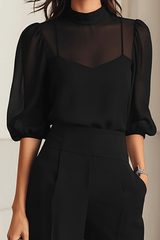 Velmira – Elegant Sheer Sleeve Jumpsuit