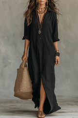 Selora - Flowing Button Maxi Dress