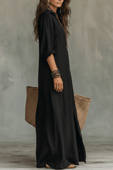 Selora - Flowing Button Maxi Dress