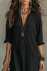 Selora - Flowing Button Maxi Dress