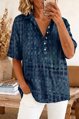 Talia - Textured Print Relaxed Shirt