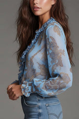 Selora – Sheer Lace Detail Blouse