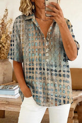 Talia - Textured Print Relaxed Shirt