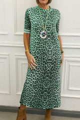 Sophia - Animal Pattern Midi Dress