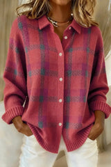 Harper – Check Knit Button Cardigan